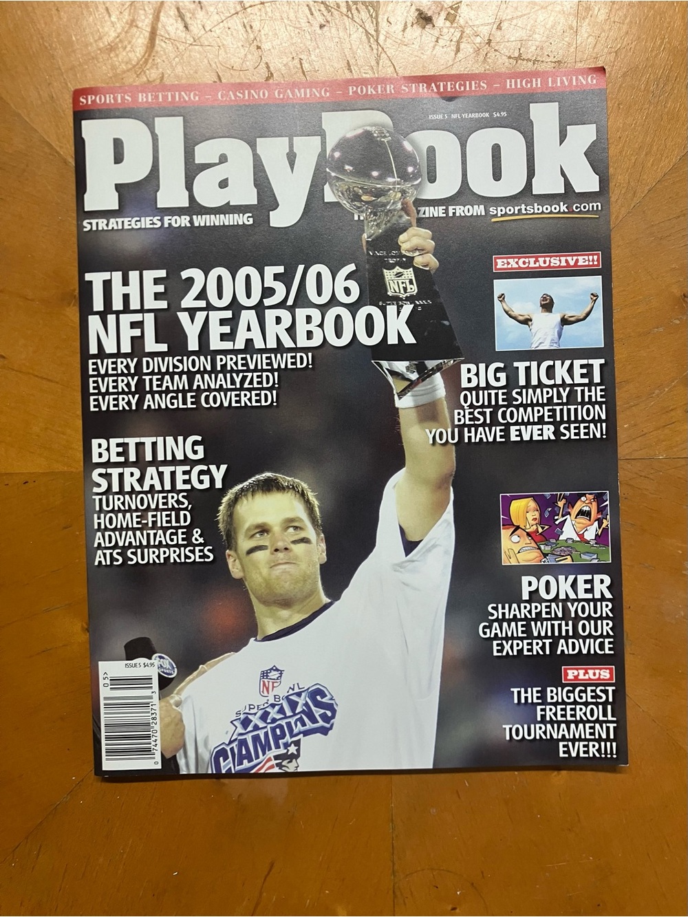 Vintage 2005 Tom Brady PlayBook Magazine Sportsbook com NFL Yearbook Issue